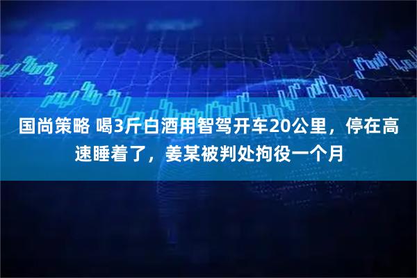 国尚策略 喝3斤白酒用智驾开车20公里，停在高速睡着了，姜某被判处拘役一个月